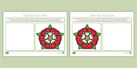 tudor rose twinkl|Draw the Tudor Rose Worksheet (teacher made) .